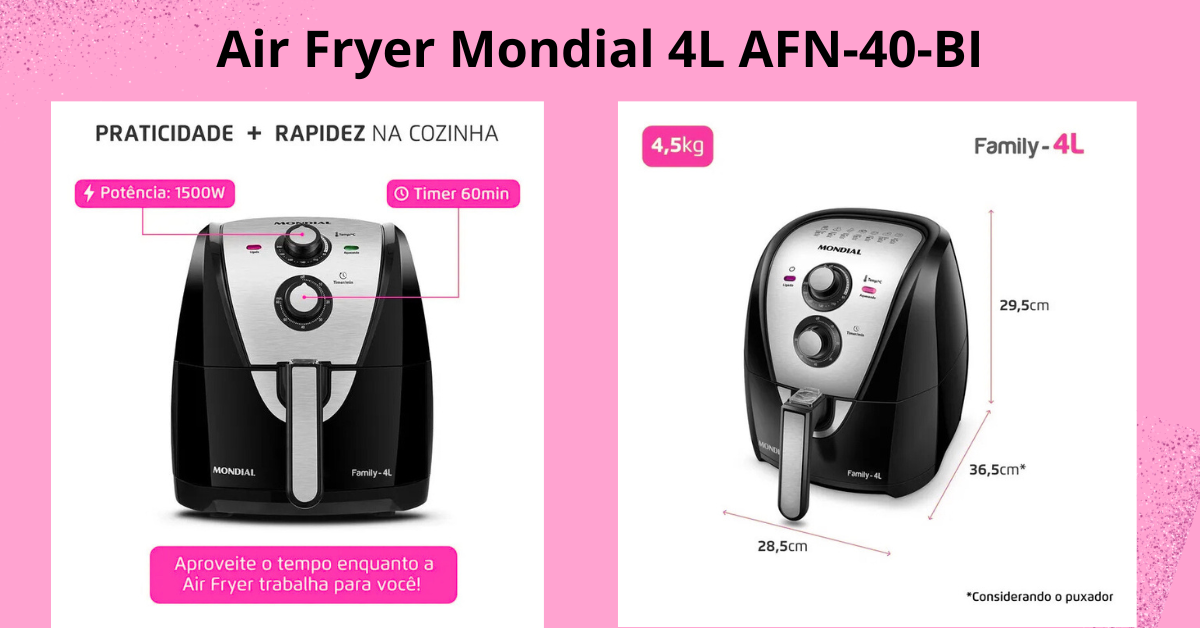 Air Fryer Mondial 4L ou 5L