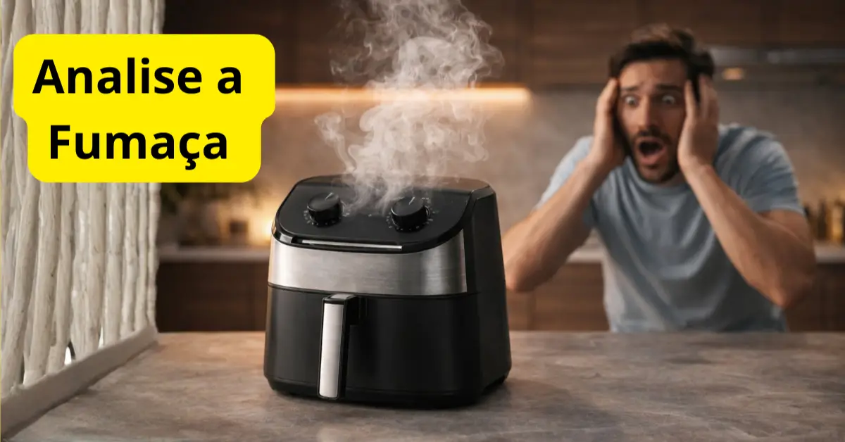 Air Fryer soltando fumaça
