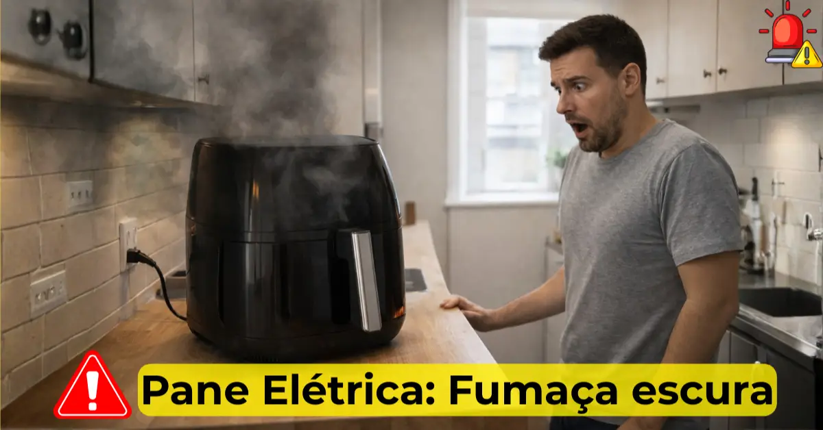 Air Fryer soltando fumaça