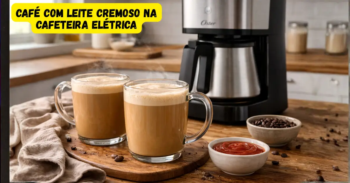 Café com leite cremoso