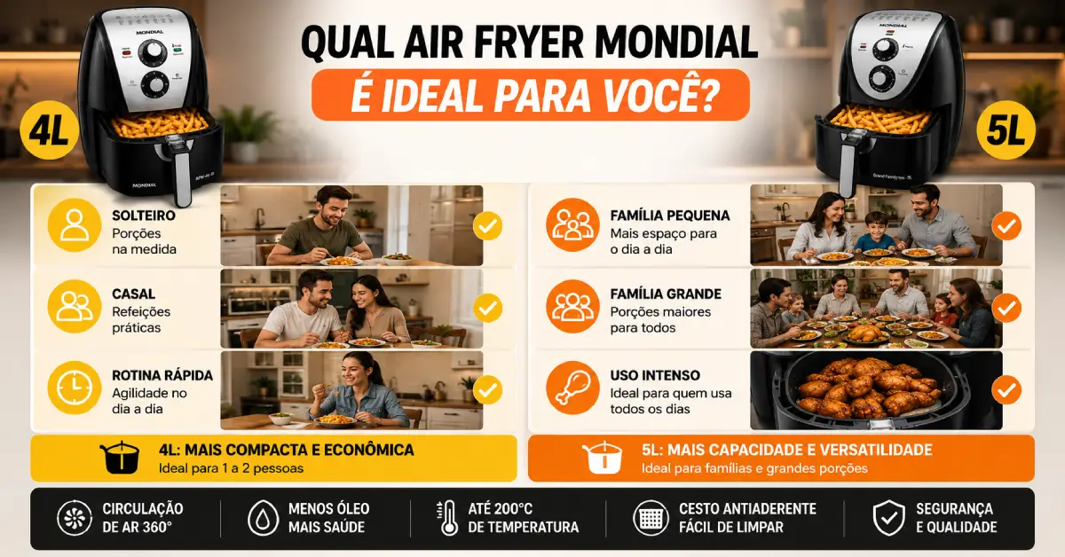 Air Fryer Mondial 4L ou 5L