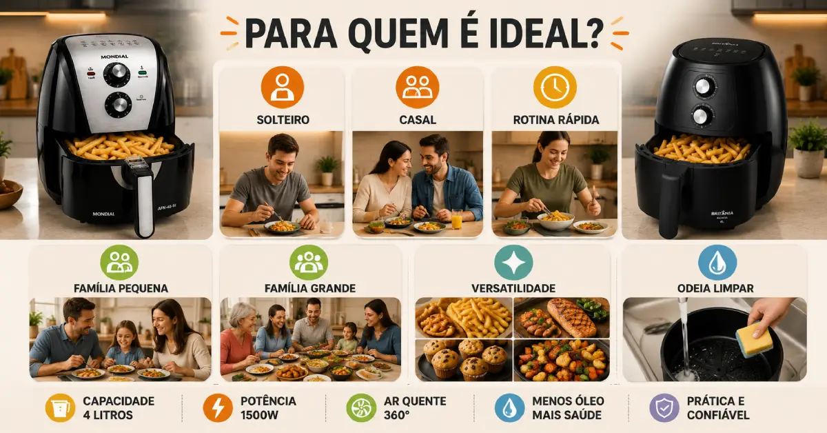 Air Fryer 4L Mondial vs Britânia