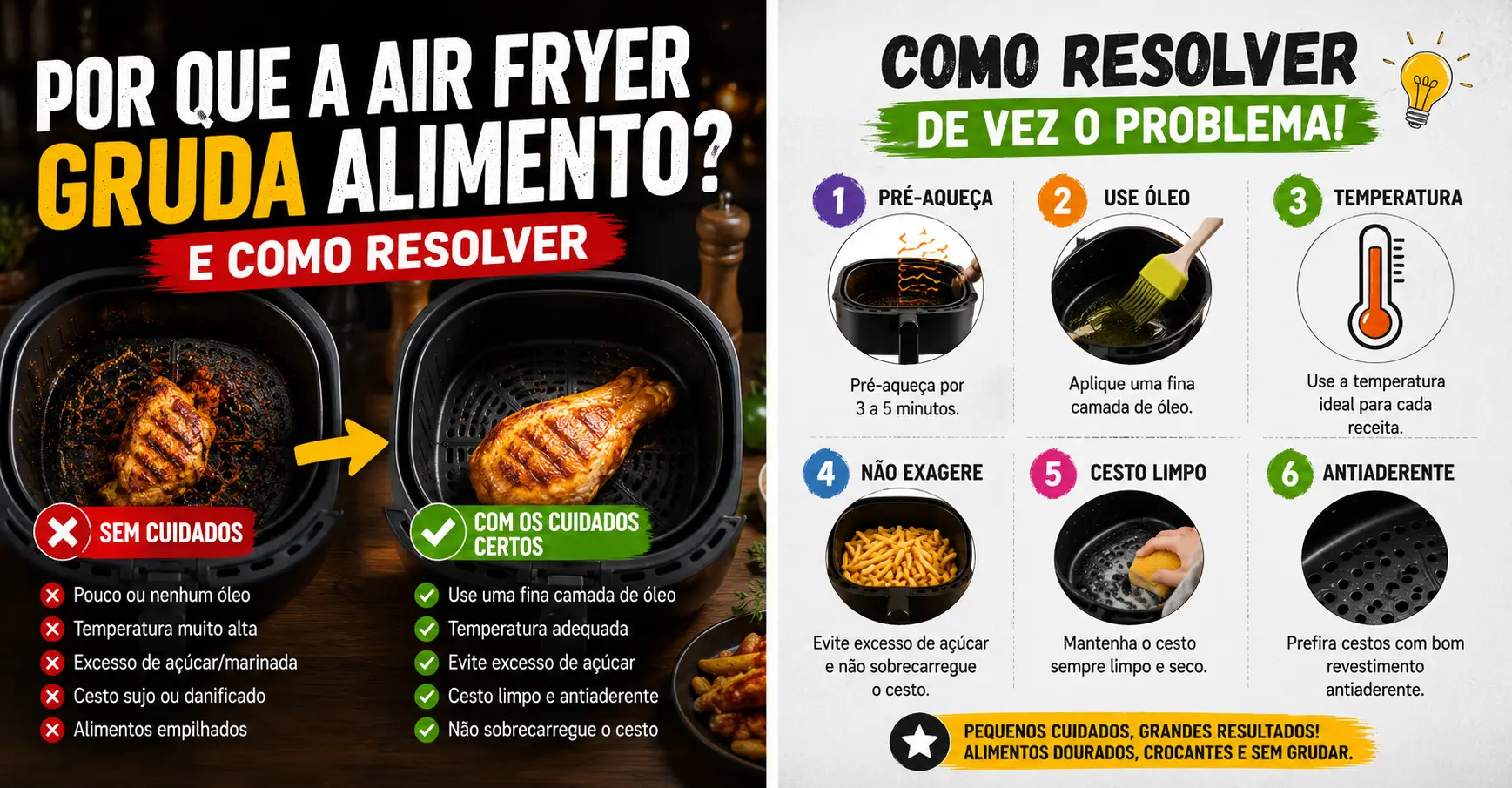 Air Fryer gruda alimento