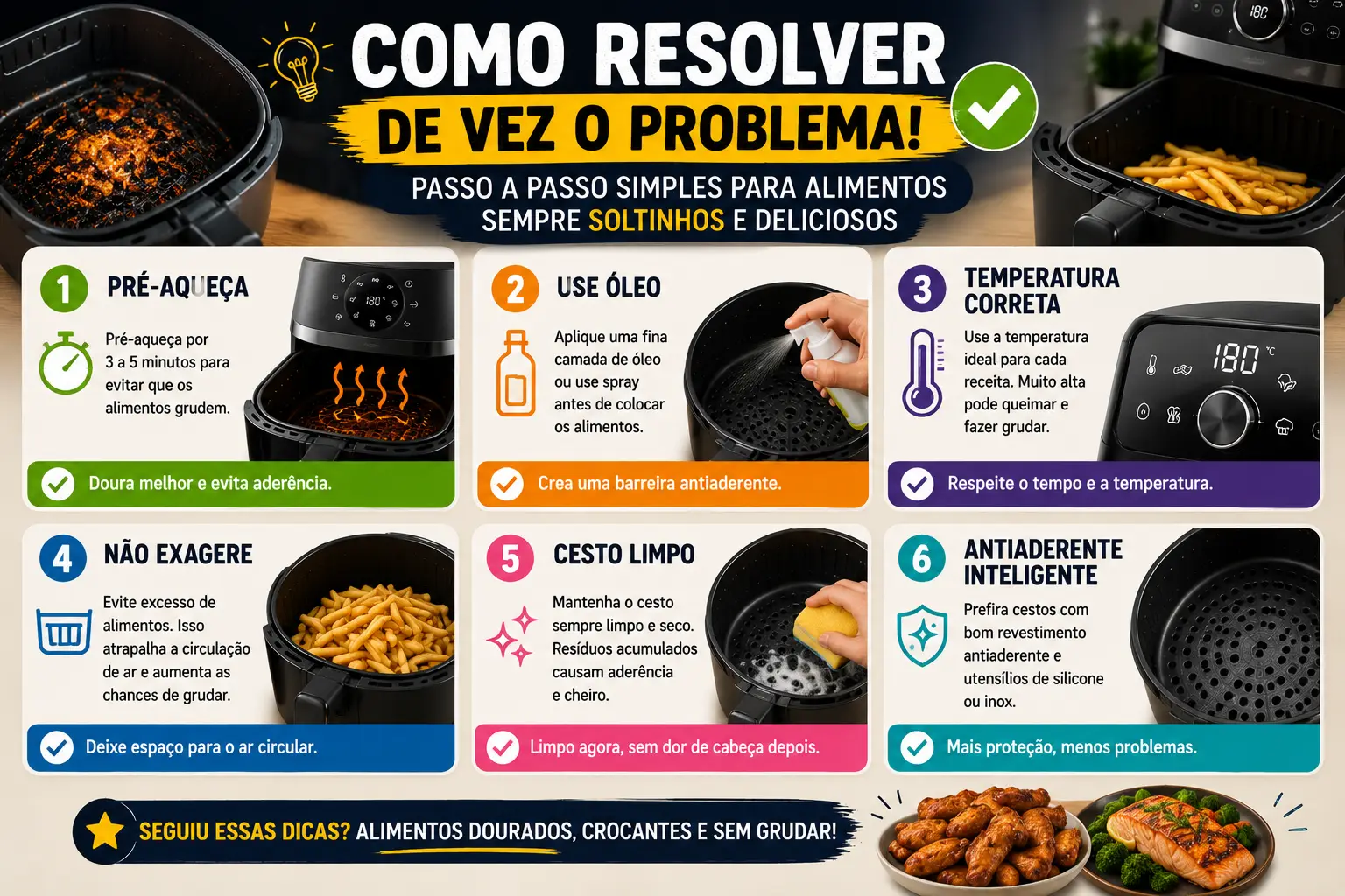 Air Fryer gruda alimento