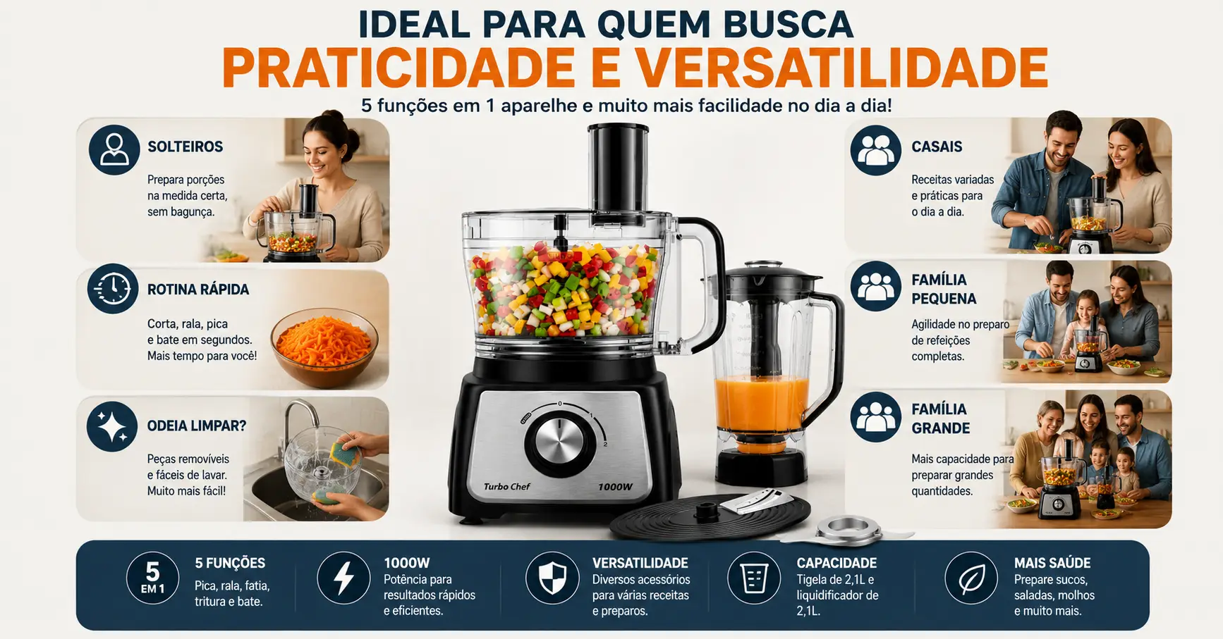 Multiprocessador Fácil de Limpar