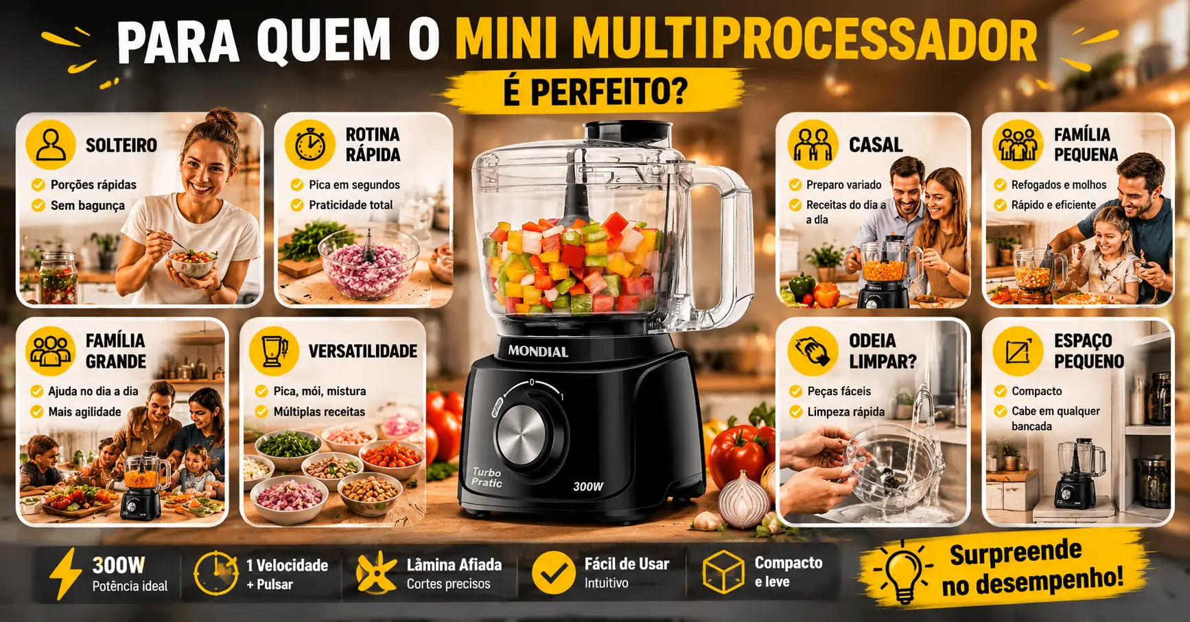 Mini Processador Mondial
