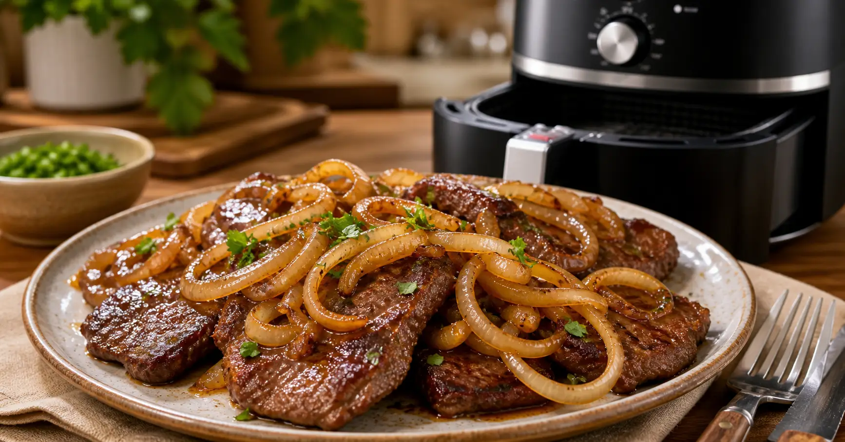 Bife acebolado