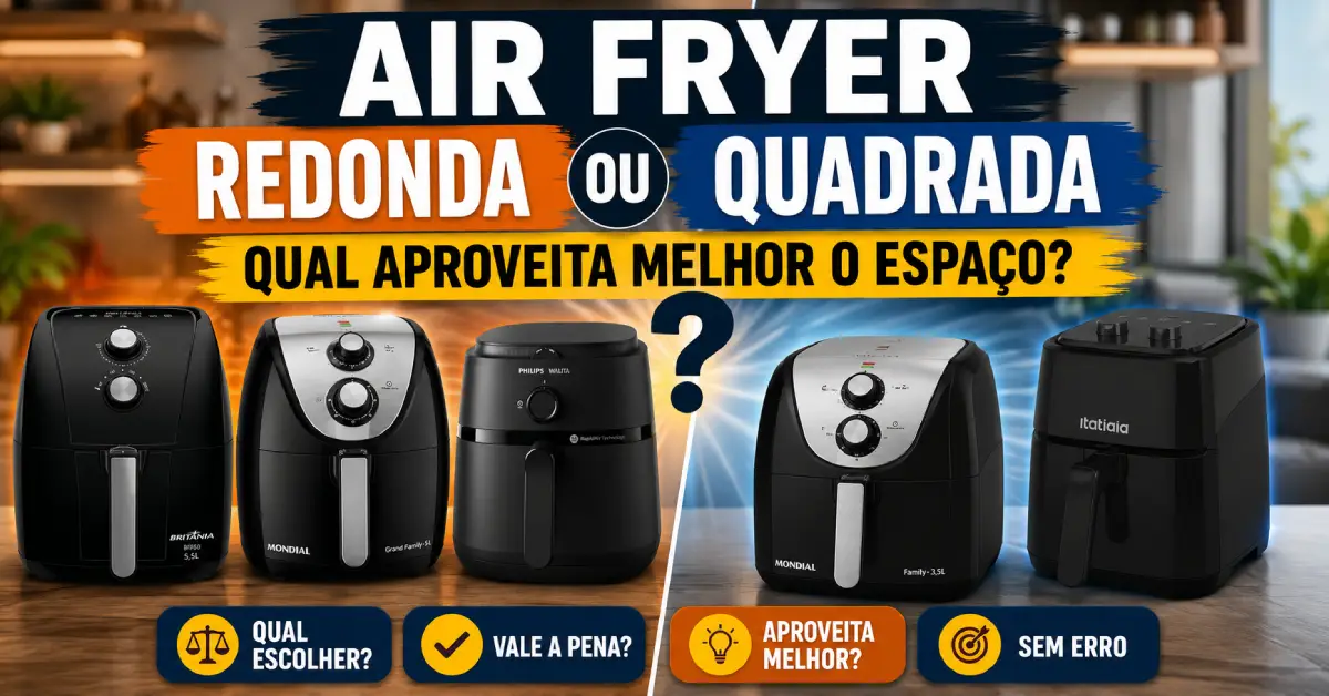 Air Fryer Redonda ou Quadrada