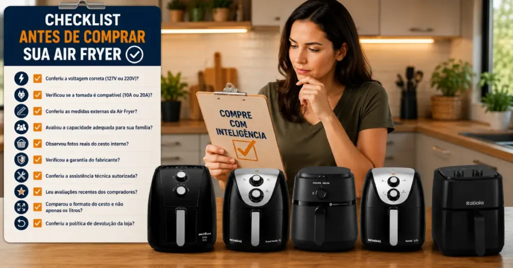 Air Fryer Redonda ou Quadrada