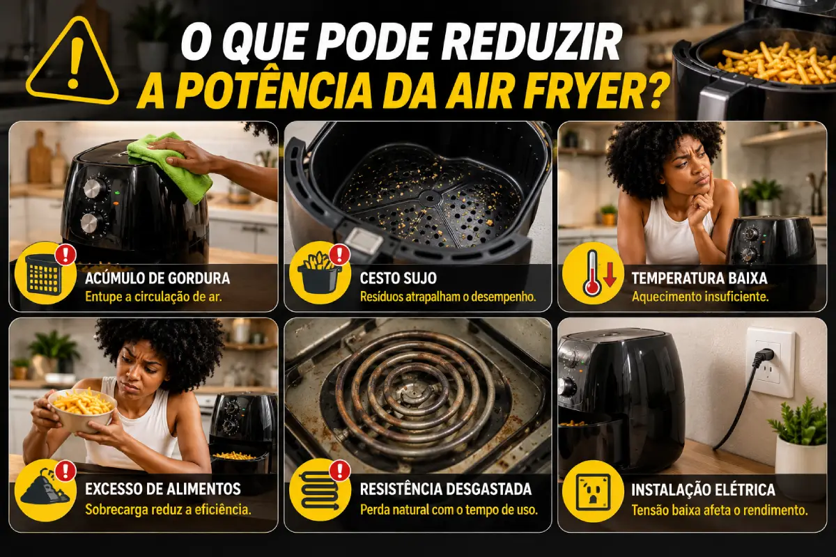 Air Fryer perde potência