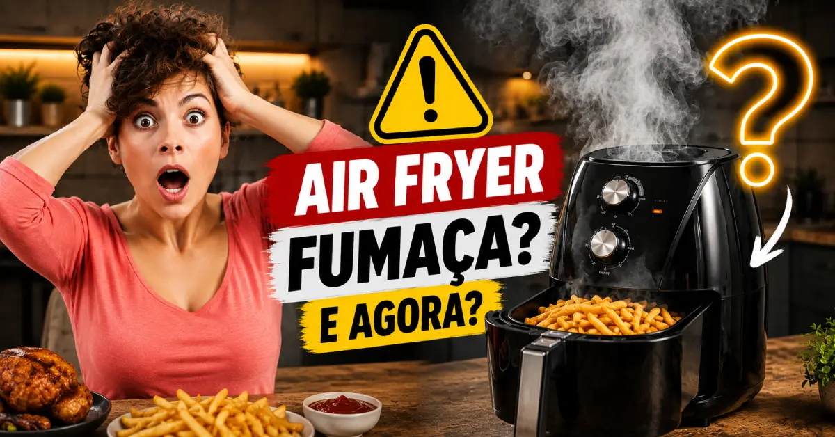 Air Fryer soltando fumaça