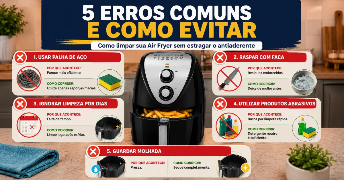 Limpar a Air Fryer Sem Estragar