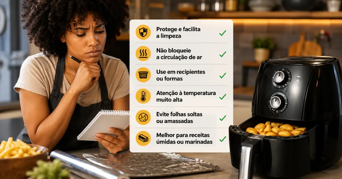 Papel Alumínio na Air Fryer