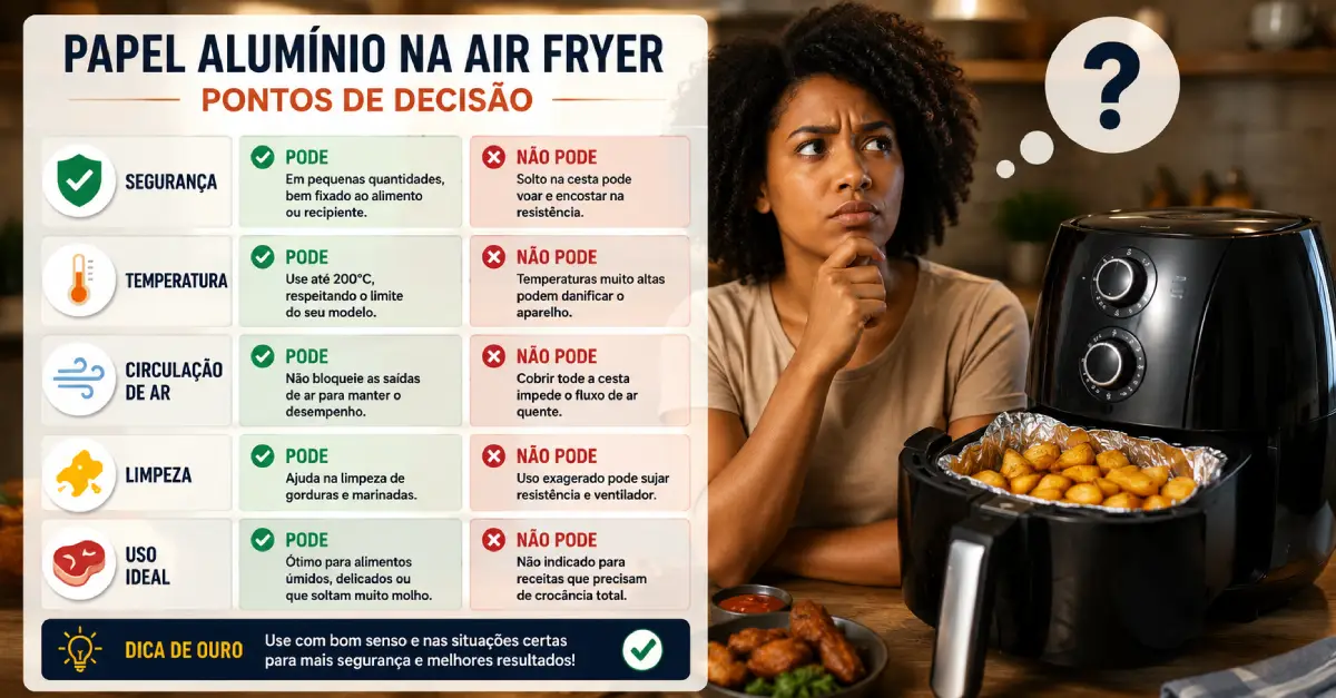 Papel Alumínio na Air Fryer