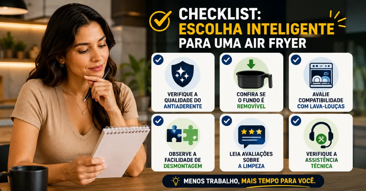 Air Fryer fácil de limpar