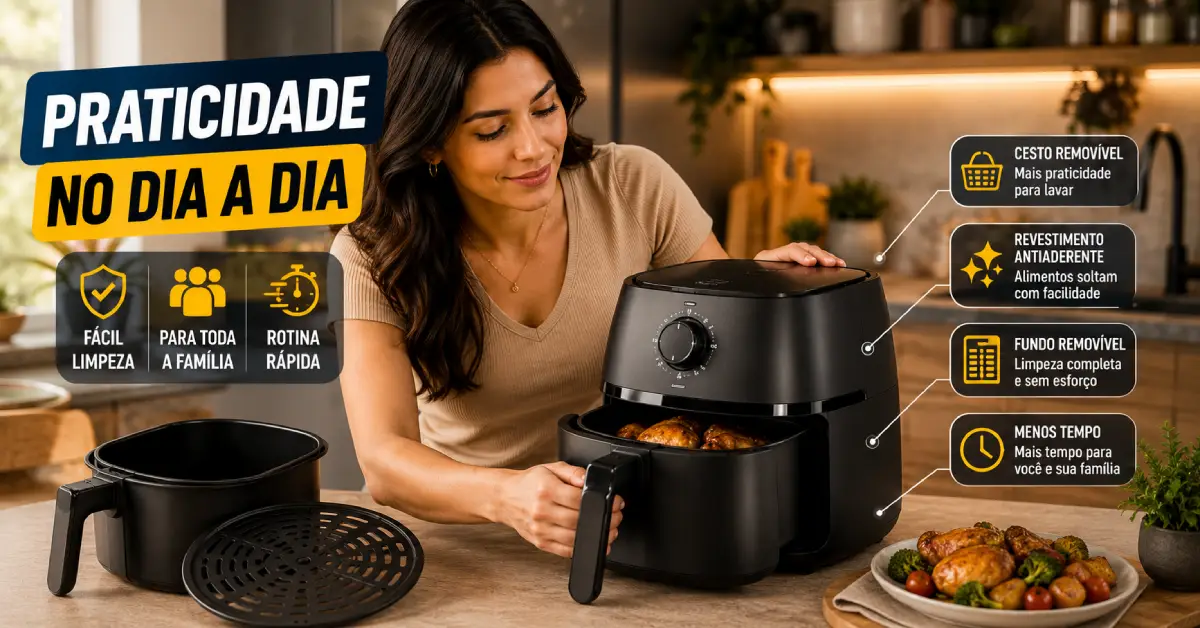 Air Fryer fácil de limpar