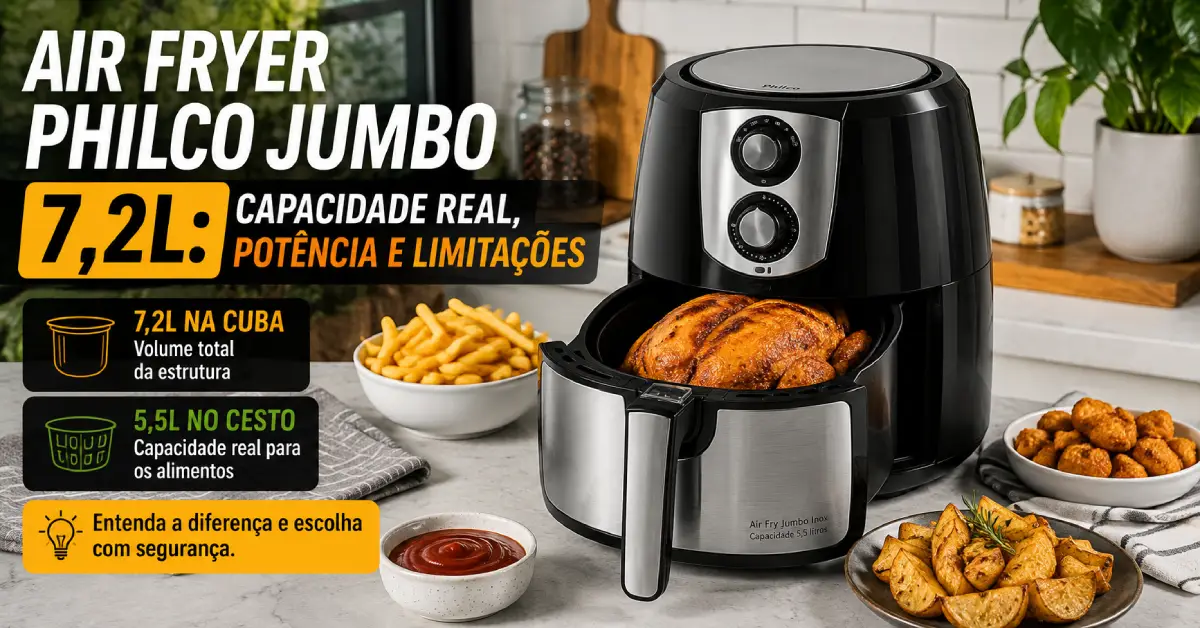 Air Fryer Philco Jumbo 7.2L