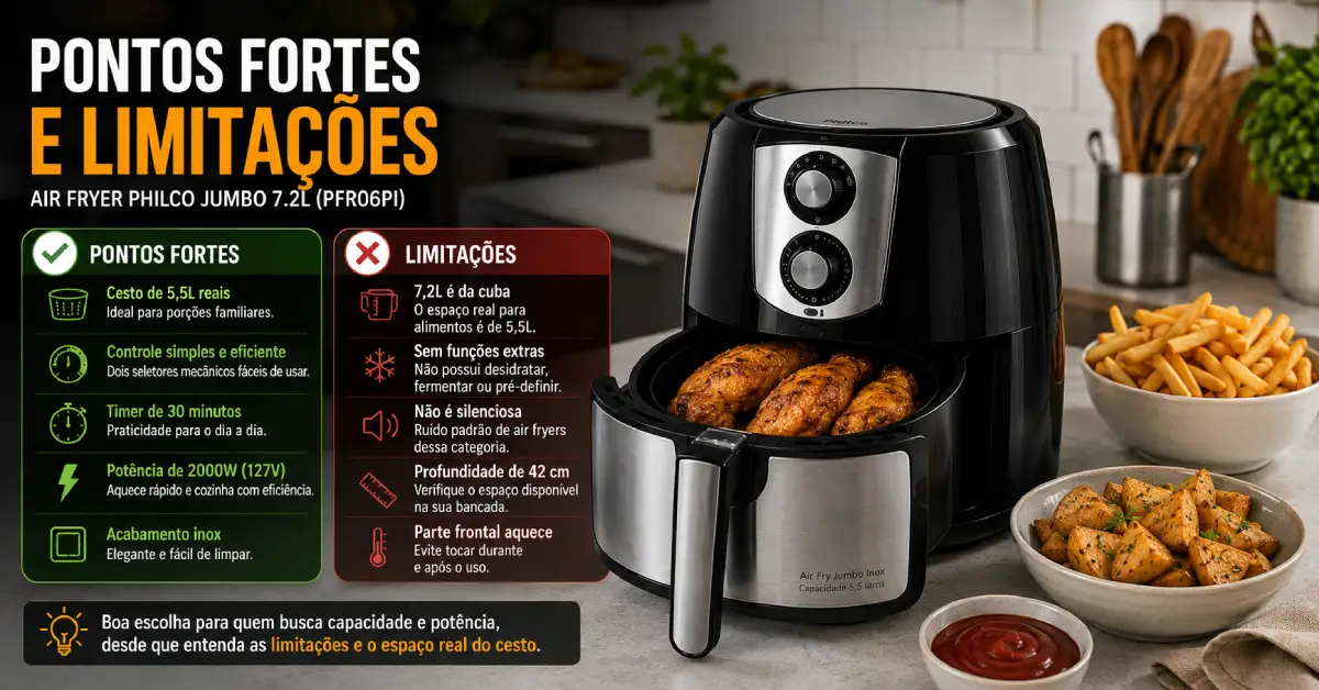 Air Fryer Philco Jumbo 7.2L