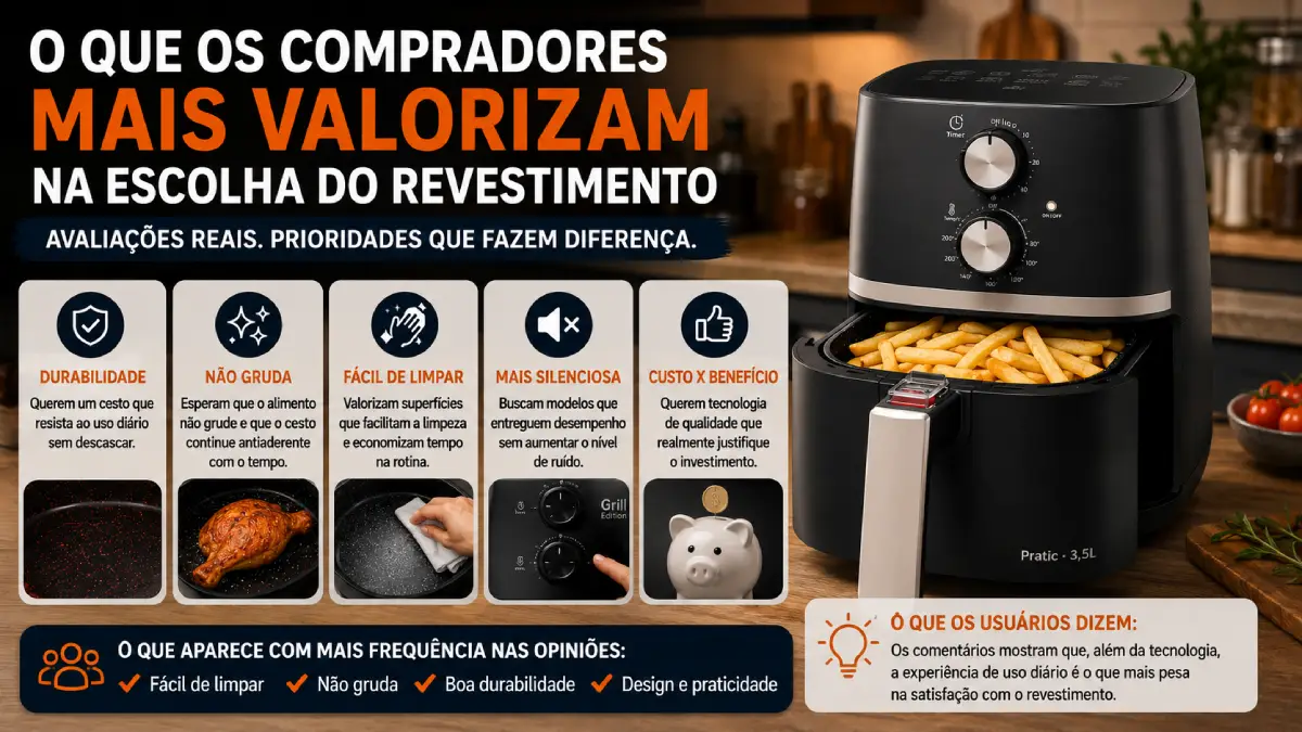 Air Fryer com o Melhor Revestimento