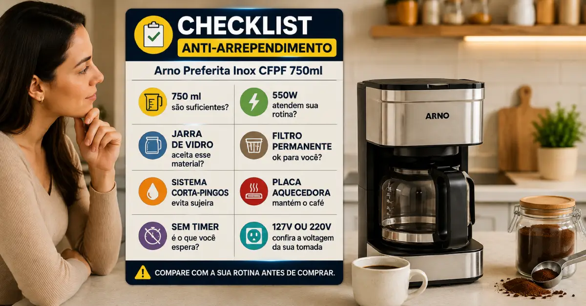 Cafeteira Arno Preferita Inox CFPF 750ml