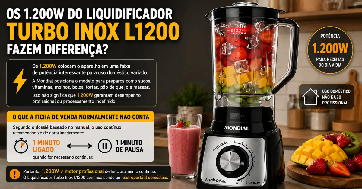 Liquidificador Turbo Inox L1200