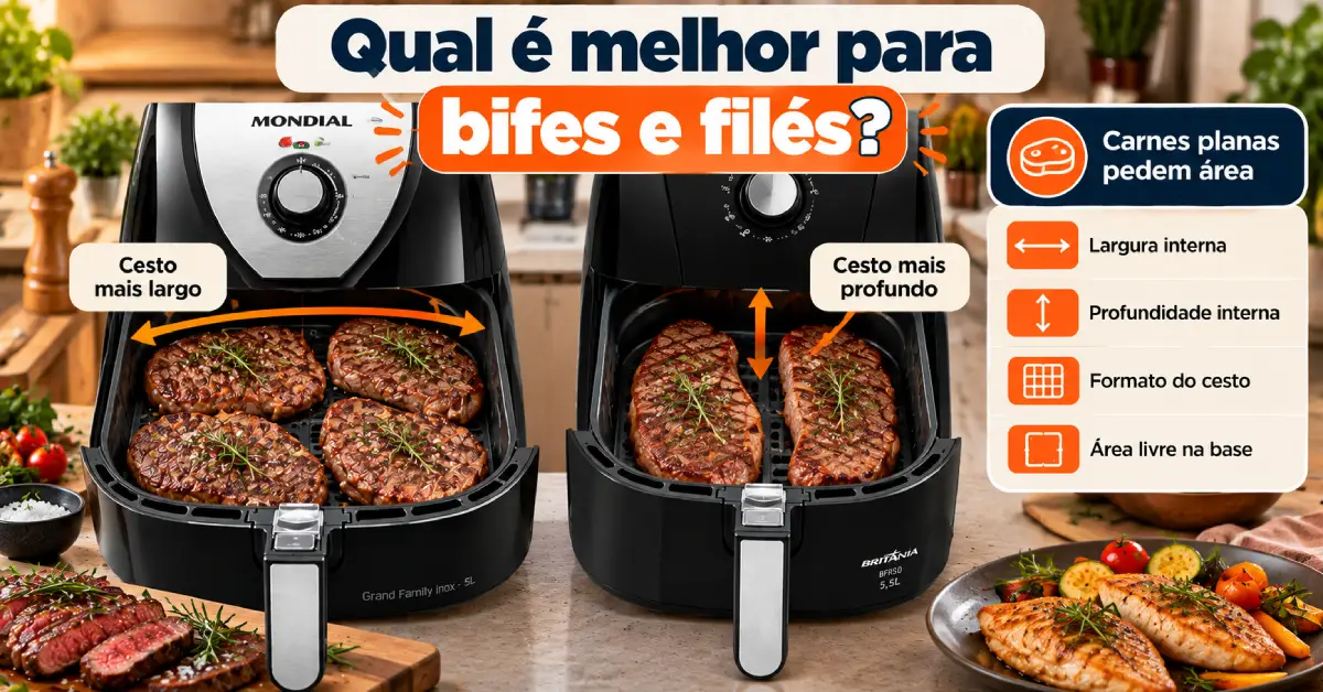 Air Fryer com Cesto Largo ou Fundo