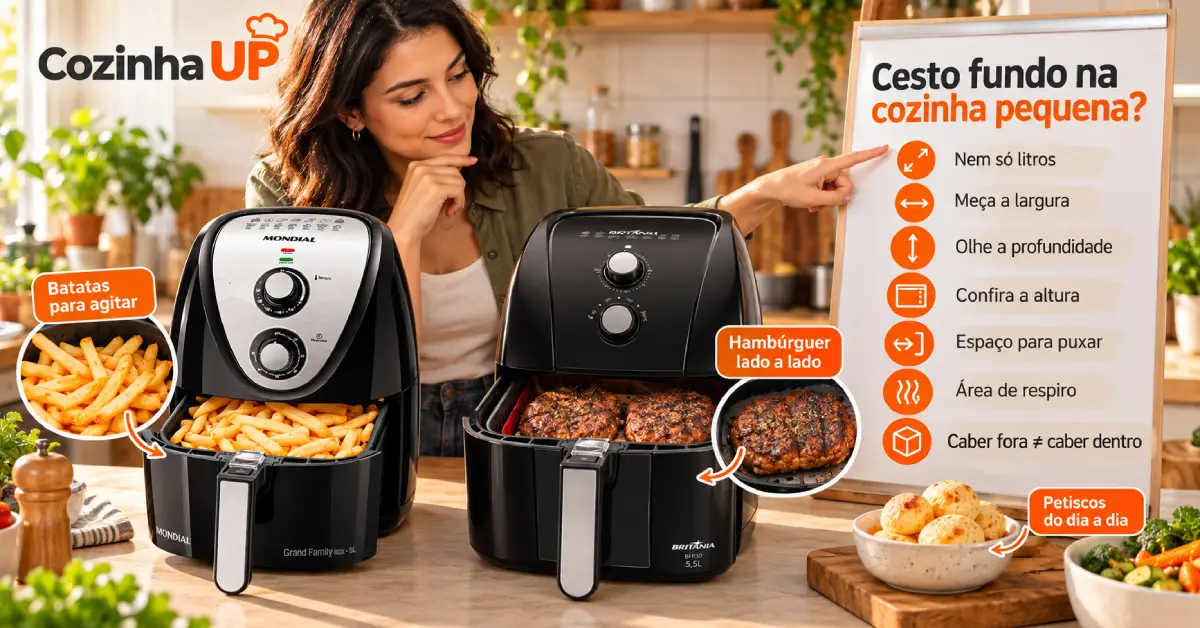 Air Fryer com Cesto Largo ou Fundo