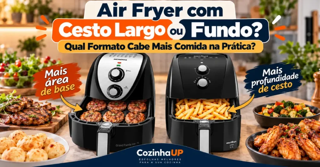 Air Fryer com Cesto Largo ou Fundo