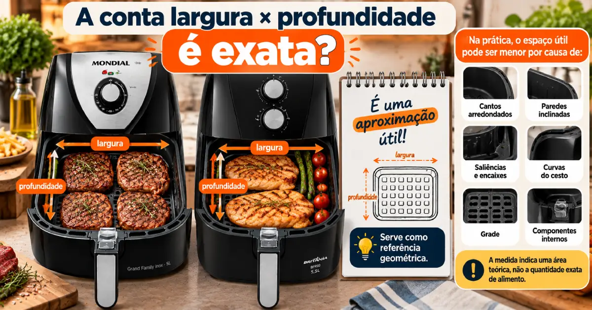 Air Fryer com Cesto Largo ou Fundo