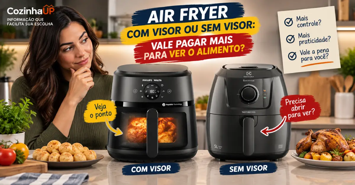 air fryer com visor ou sem visor