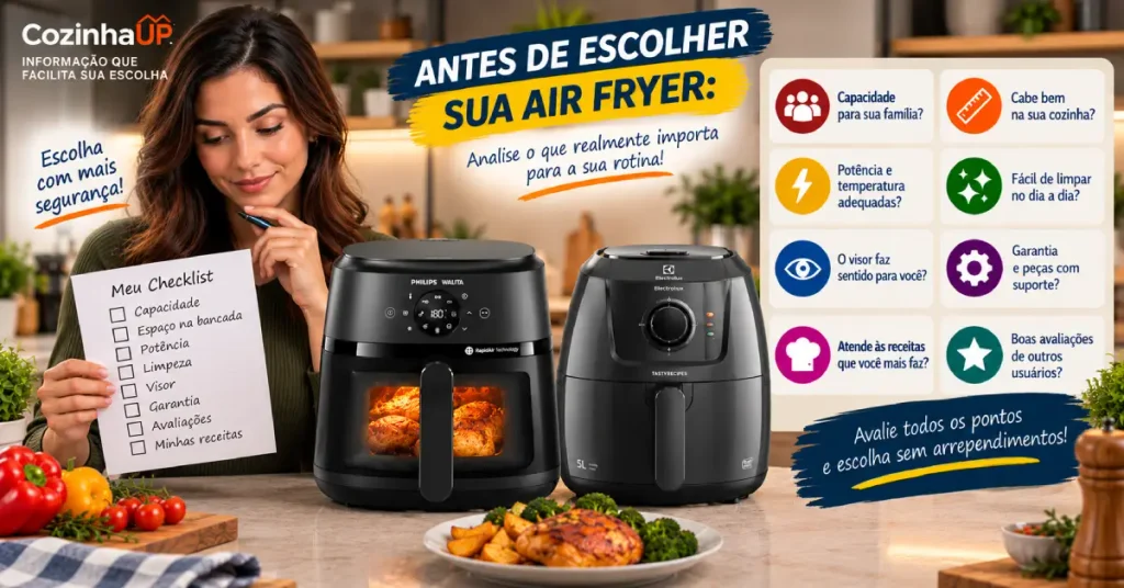 air fryer com visor ou sem visor