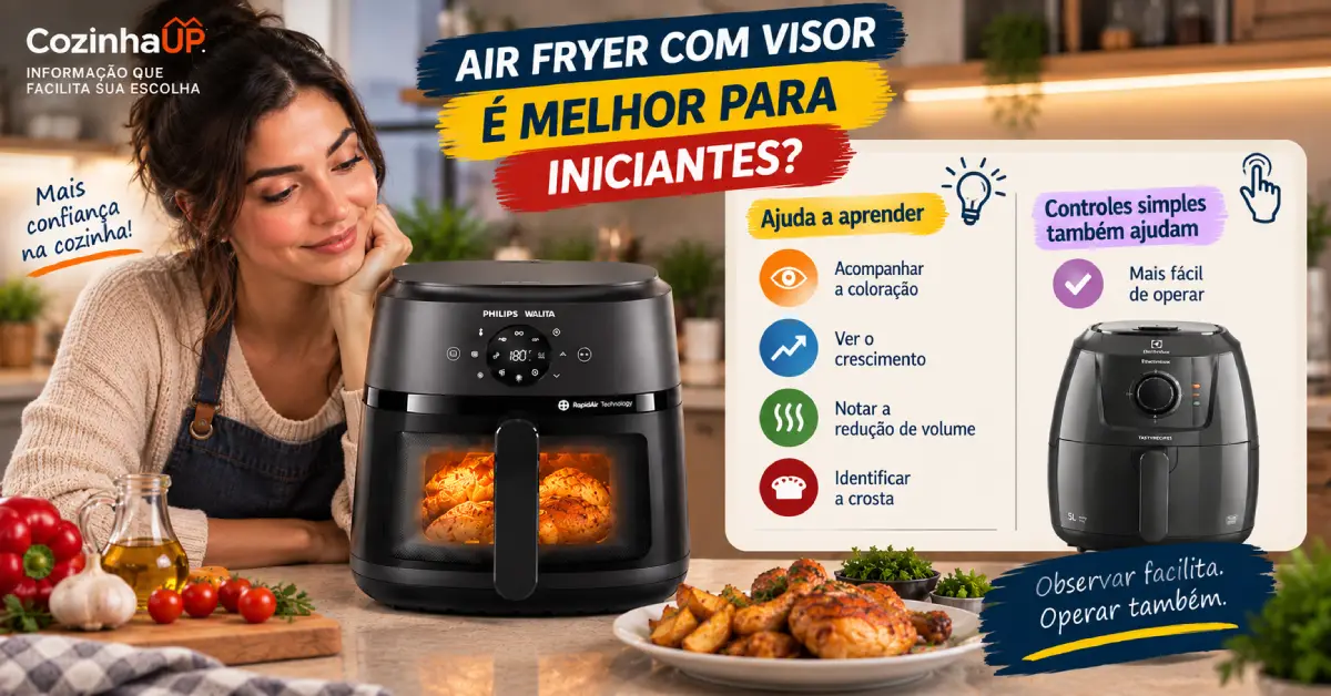 air fryer com visor ou sem visor