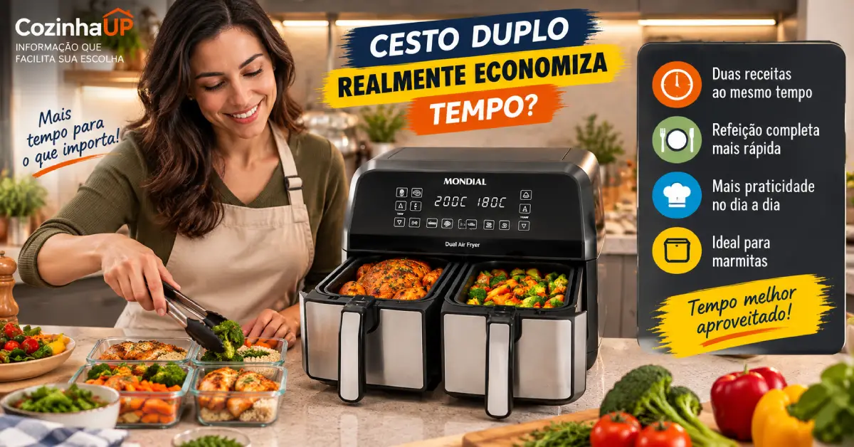 air fryer de cesto duplo ou cesto único