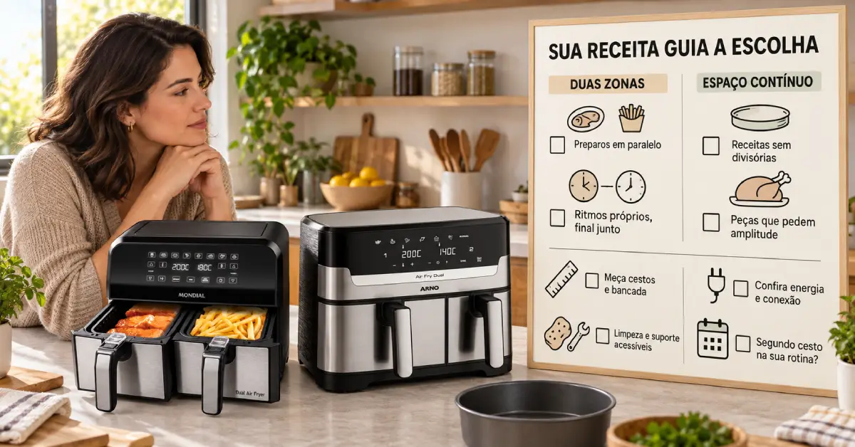 air fryer de cesto duplo