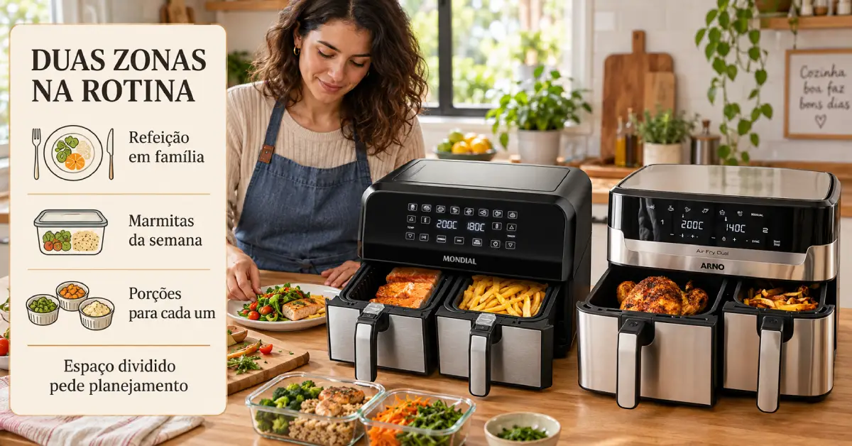 air fryer de cesto duplo