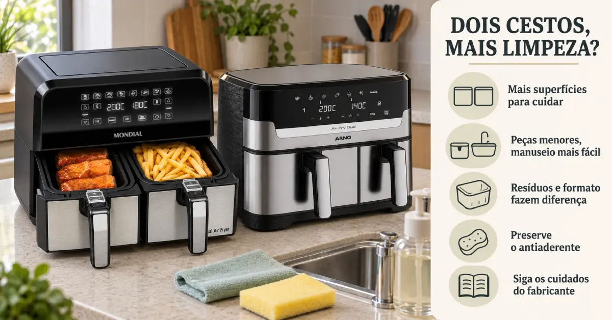 air fryer de cesto duplo