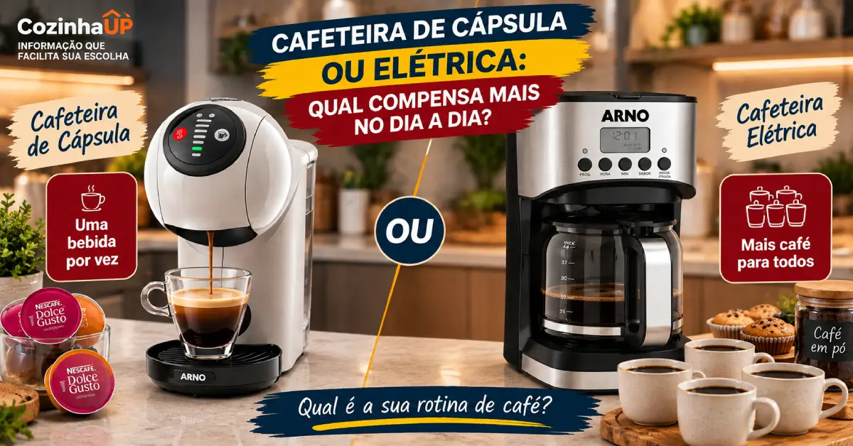 cafeteira de cápsula ou elétrica