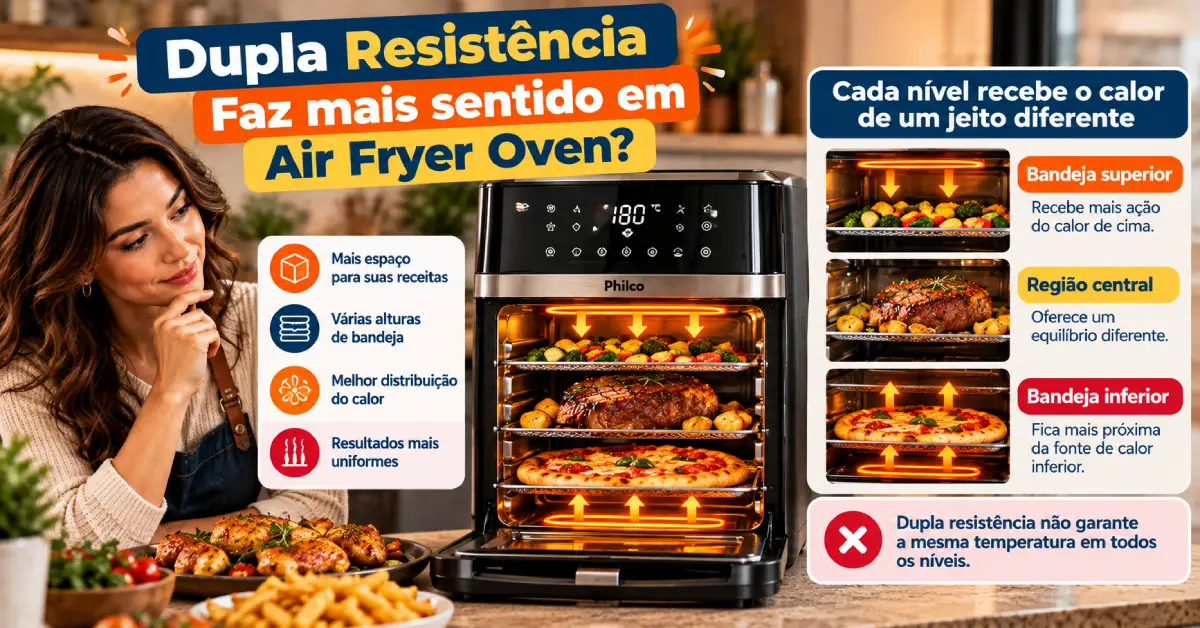 Air Fryer com Dupla Resistência