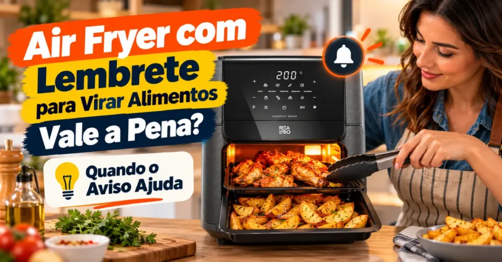 Air Fryer com Lembrete para Virar Alimentos