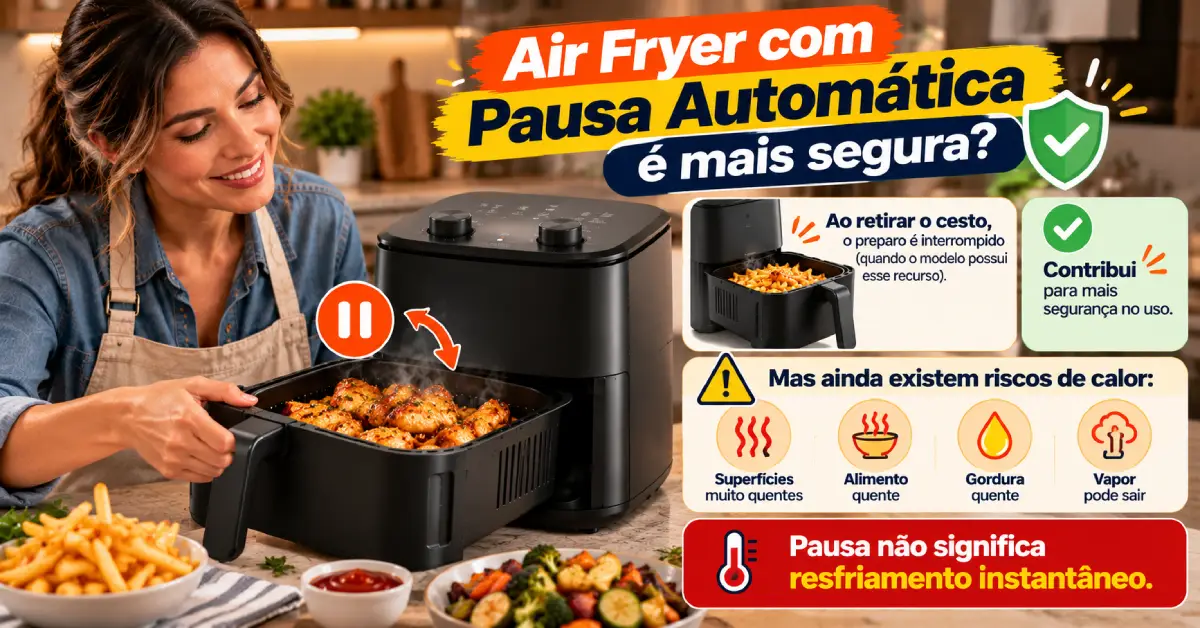 Air Fryer com Pausa Automática