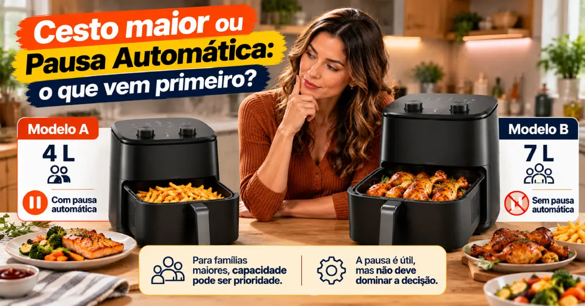 Air Fryer com Pausa Automática