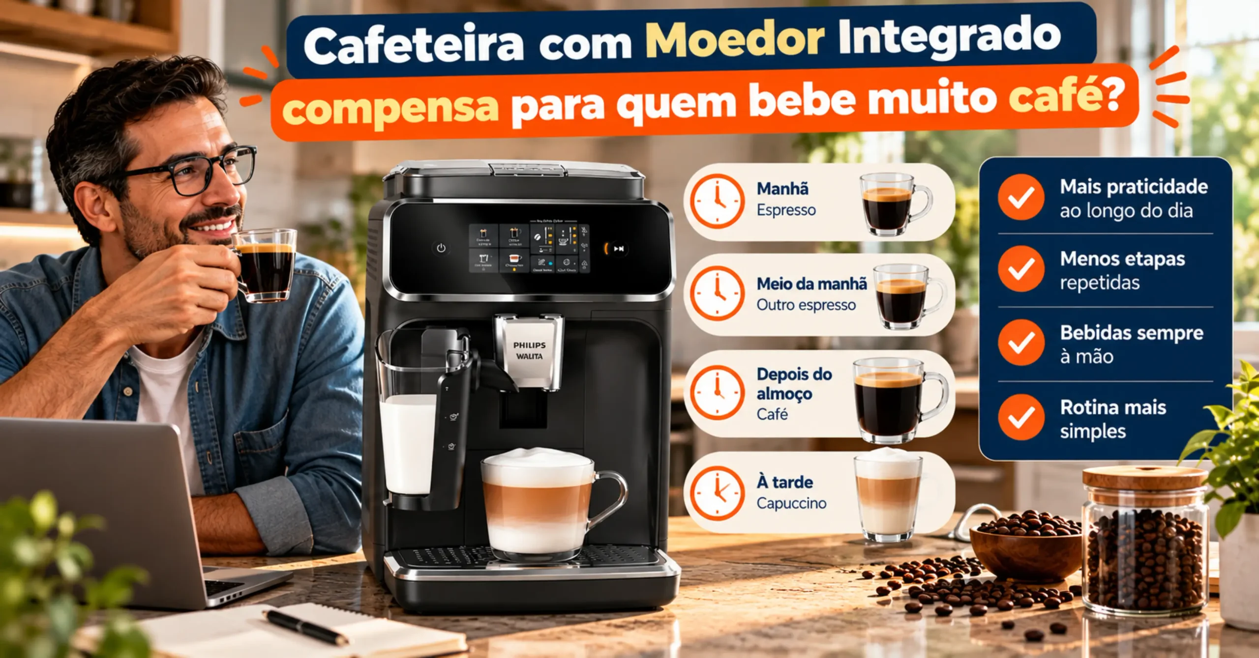 Cafeteira com Moedor Integrado