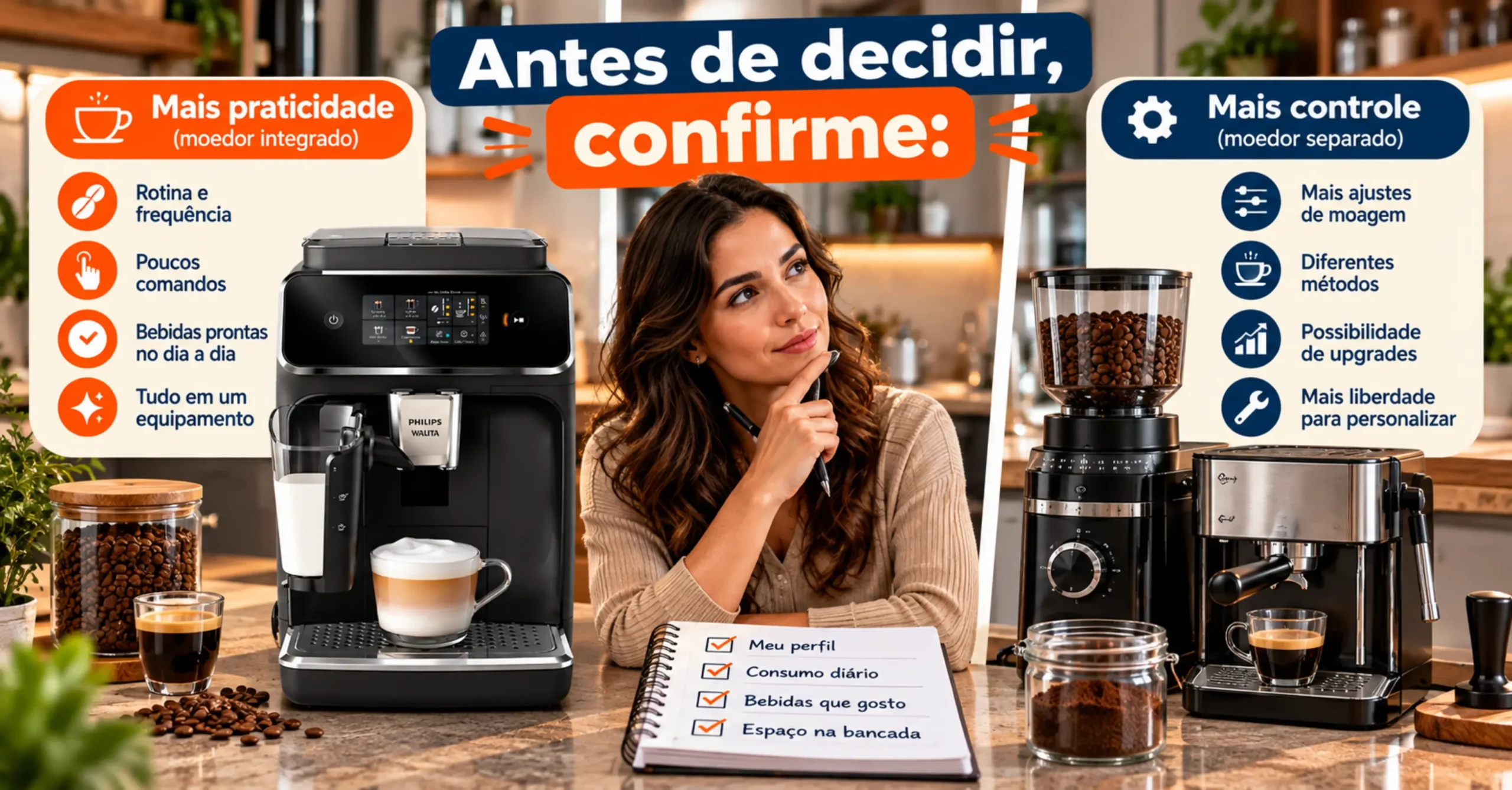 Cafeteira com Moedor Integrado