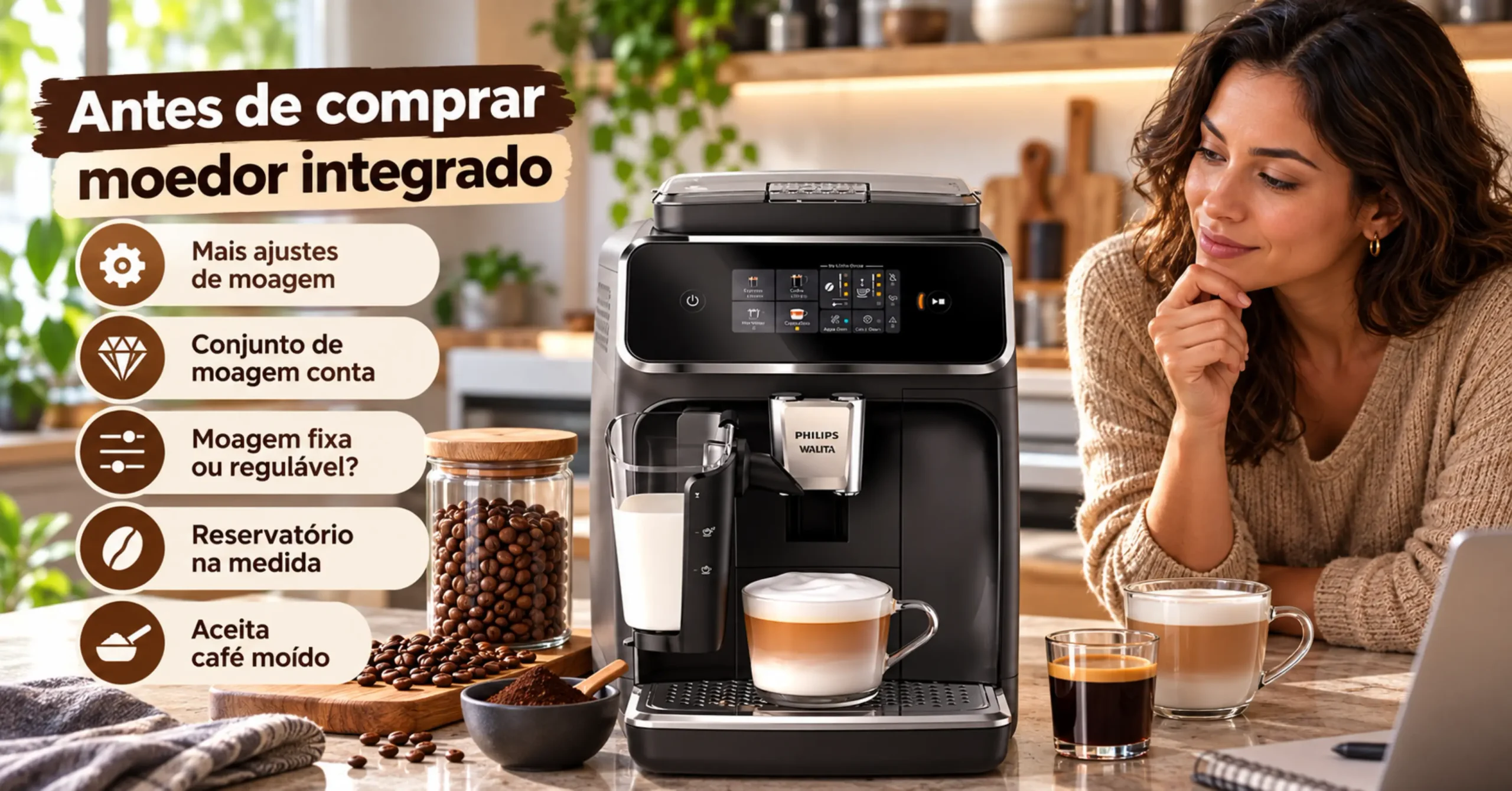 Cafeteira com Moedor Integrado