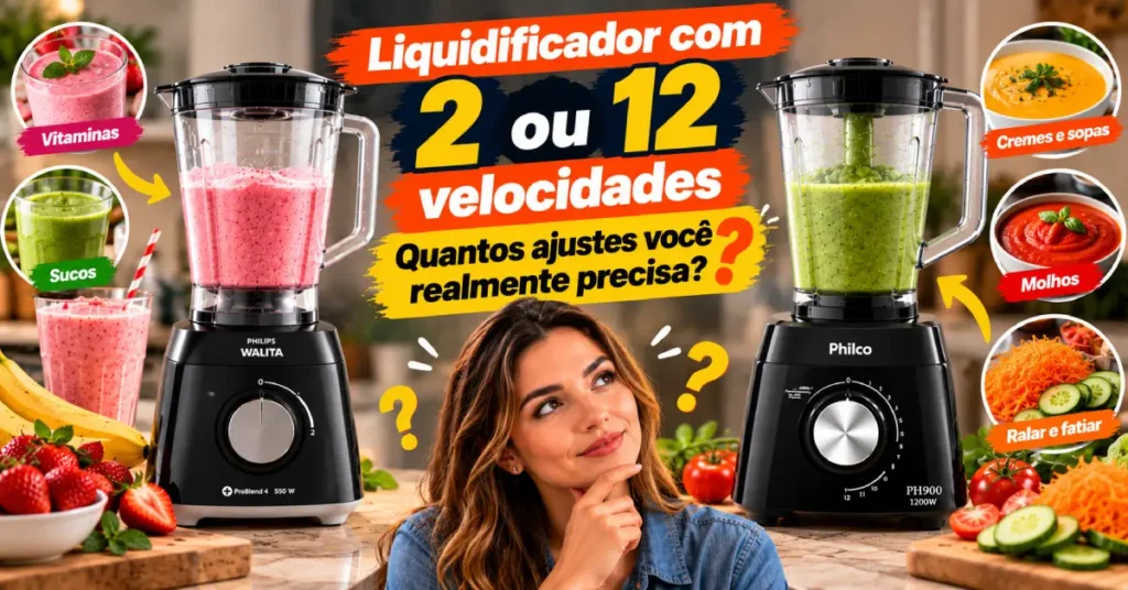 Liquidificador com 2 ou 12 Velocidades