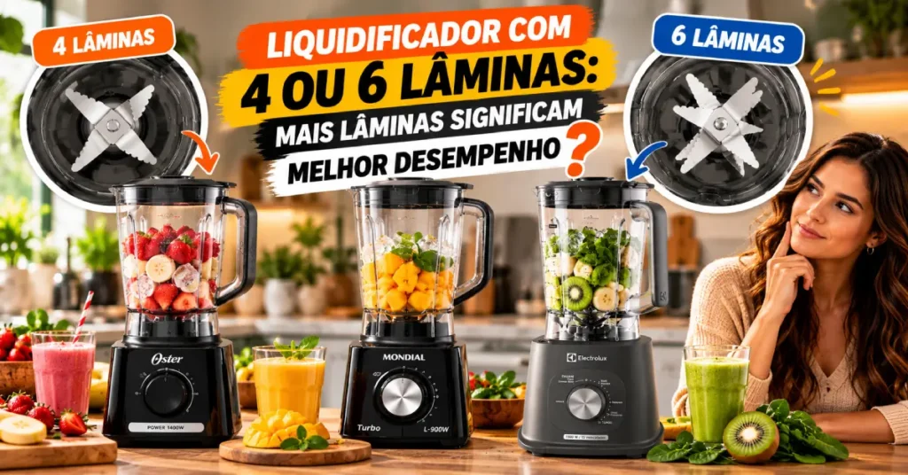 Liquidificador com 4 ou 6 Lâminas
