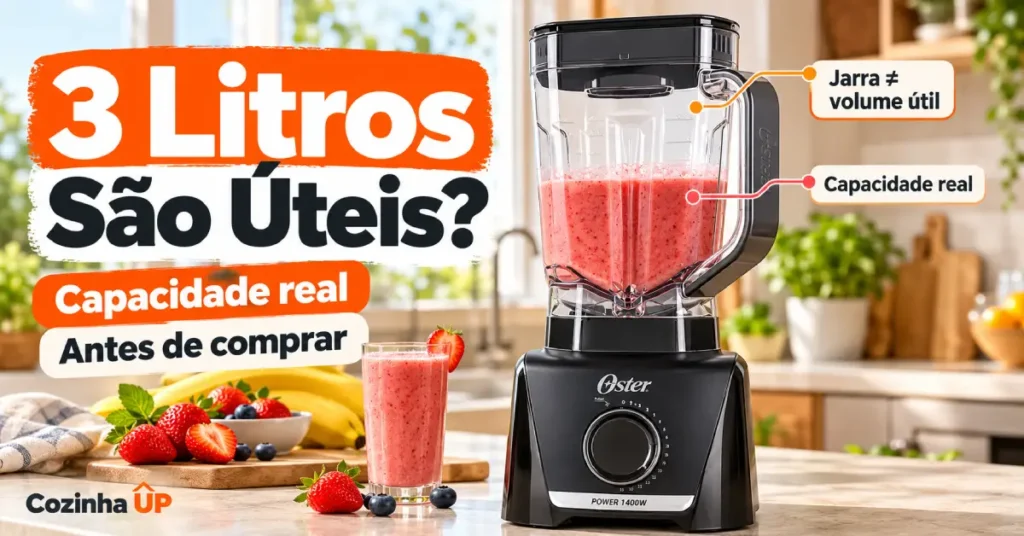 Liquidificador 3 Litros Tem 3L Úteis