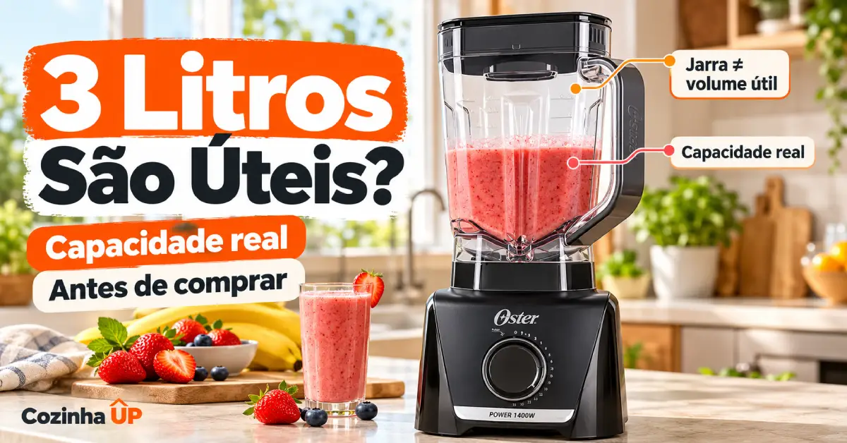 Liquidificador 3 Litros Tem 3L Úteis