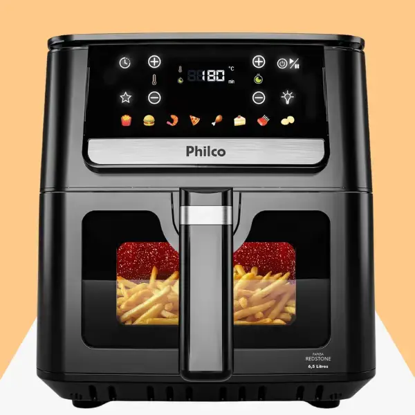 fritadeira-air-fryer-philco-6,5L-PAF65-1700W-Visor-Glass